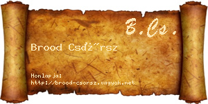 Brood Csörsz névjegykártya